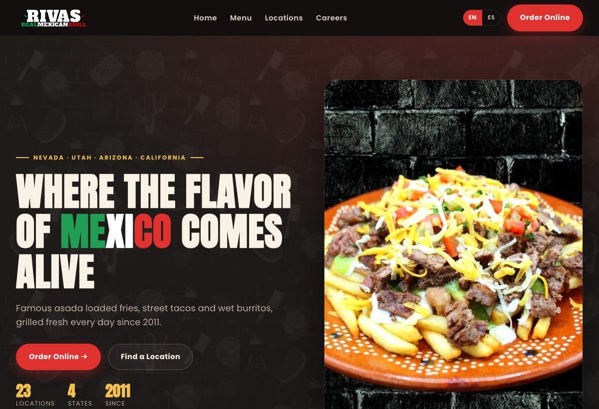 Rivas Mexican Grill rebuilt website