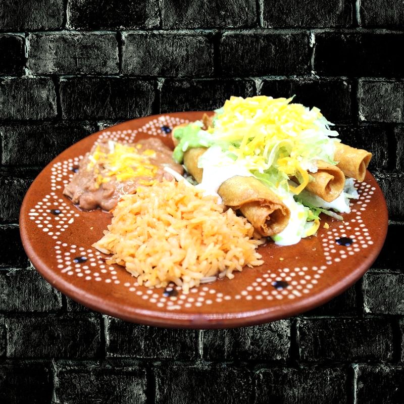 Rolled Beef Tacos Combo at Rivas Mexican Grill